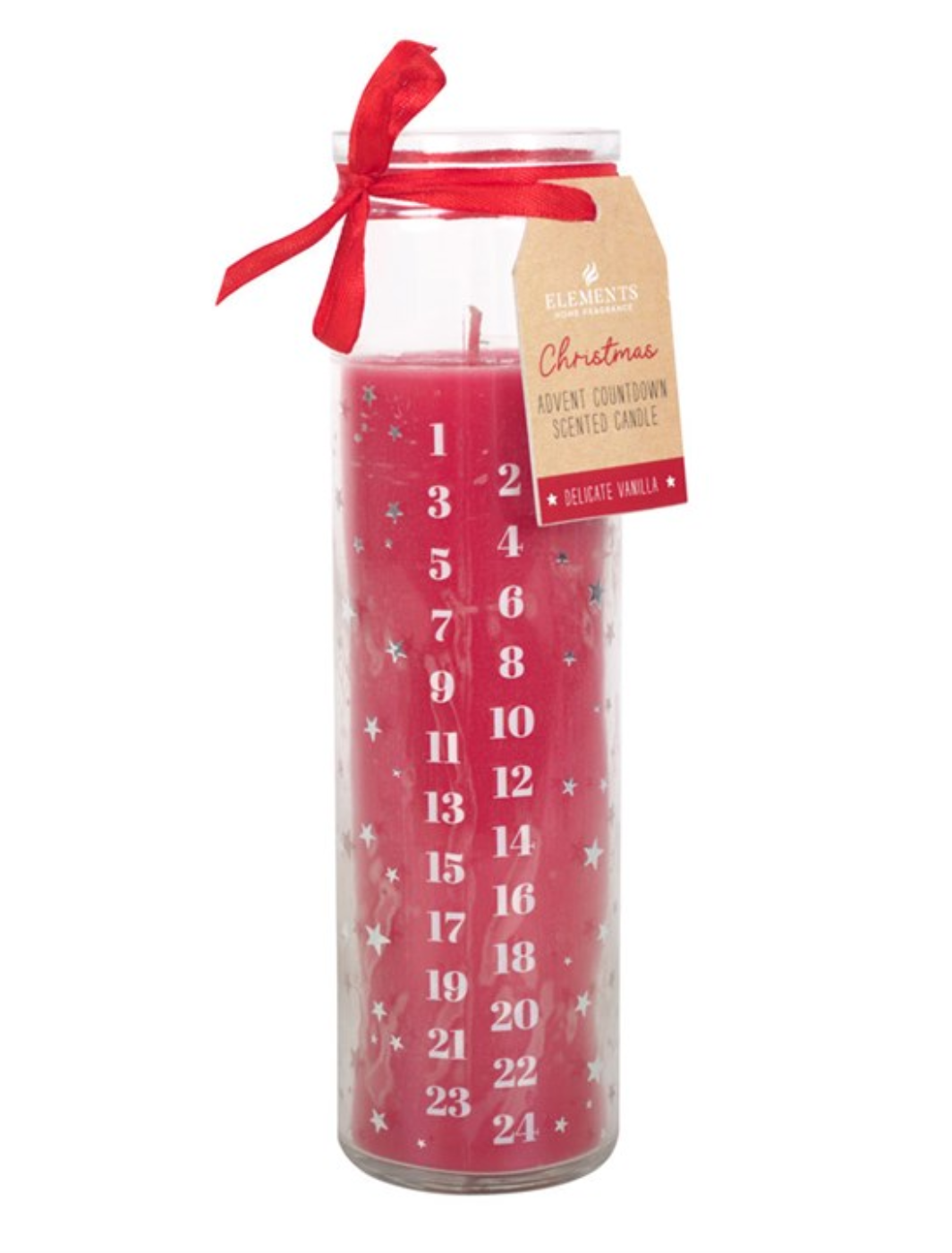 Christmas Red Vanilla Advent Countdown Candle