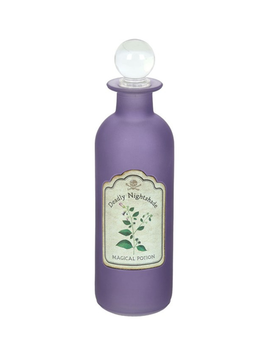 Vintage-Style Glass Potion Bottle with Deadly Nightshade Label