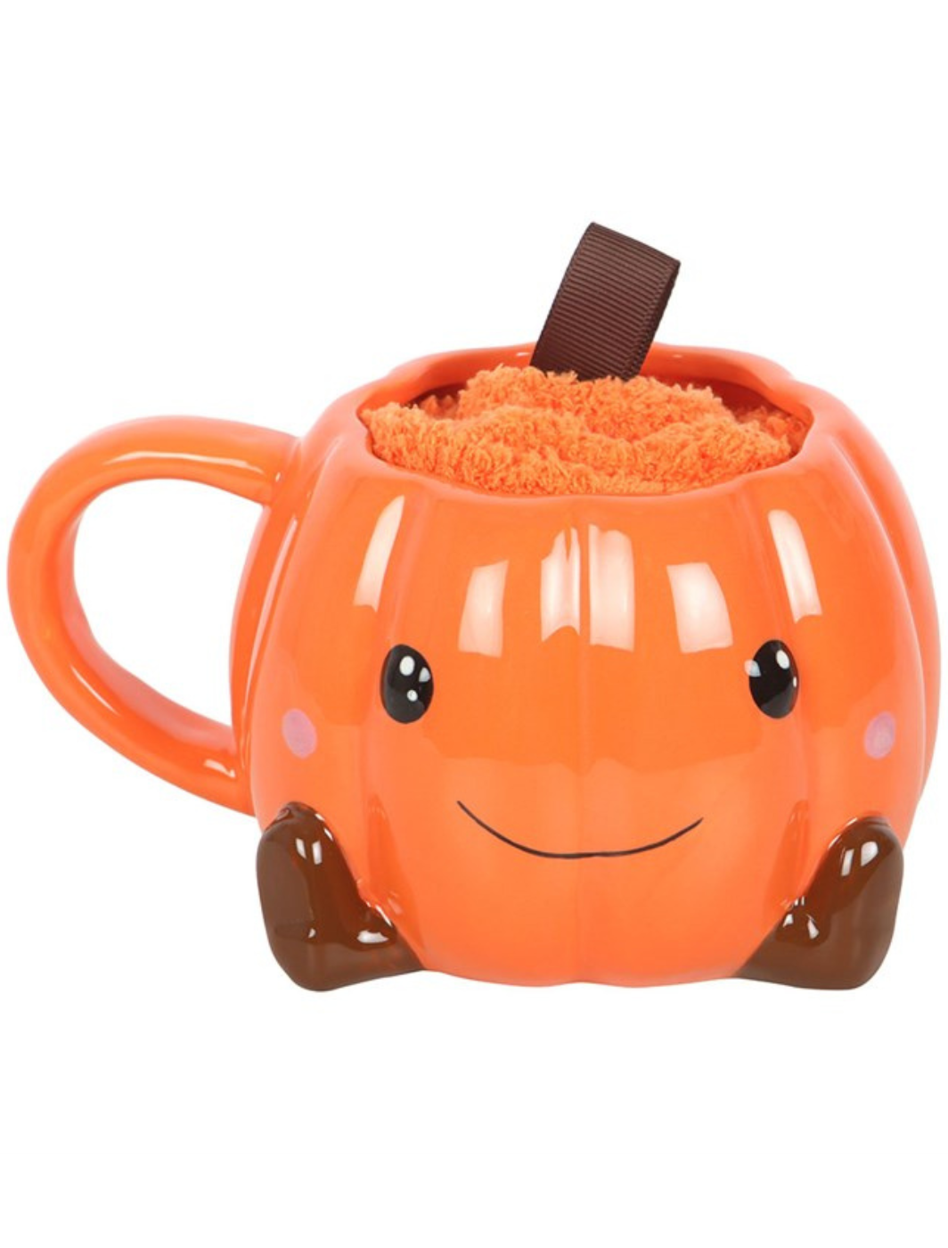 Happy Pumpkin Mug with Warm Socks Gift Pack
